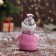 Soft toy "Snowman in a knitted suit" 9x15 cm, pink
