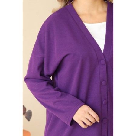 Female costume: cardigan, trousers, size 48, purple color-5