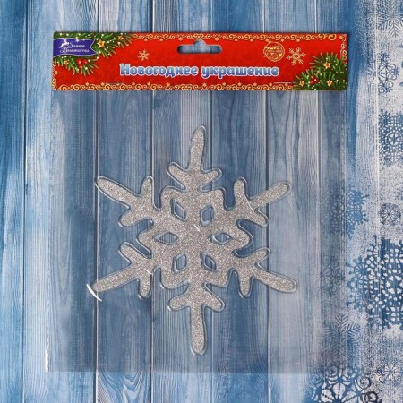 Stick on glass "Snowflake" 15x15 cm, silver-2
