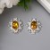 Decor for creativity Metal "Medallion Patal" Amber Crystal set 2 pcs 2.6x2.4 cm