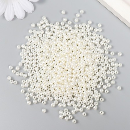 Set of beads "needlework" plastic, diameter 4 mm, 25 g, milk-1
