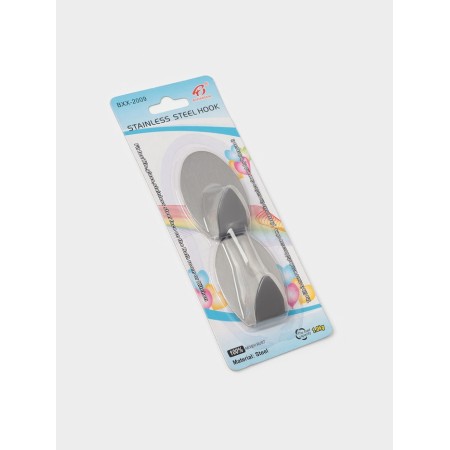 Self -adhesive hooks "oval", 2 pcs, metal, 5 × 4 × 2 cm, chrome-4