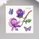 Tattoo on the body color "Lilac flowers and butterflies" 6x6 cm