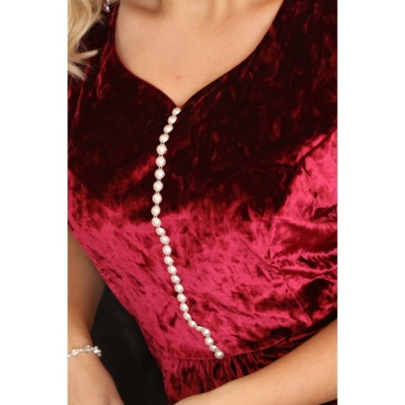 Female dress, size 60, burgundy color-8