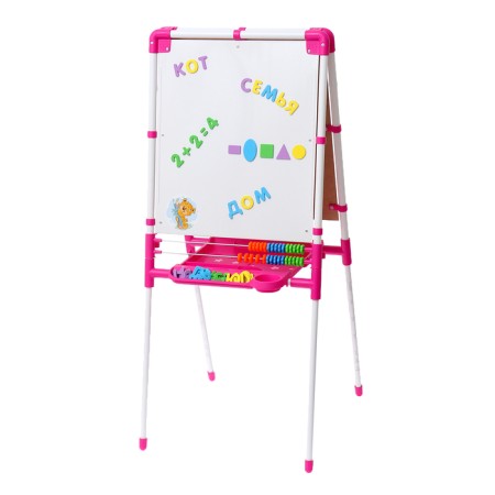 Prayer for children's bilateral “Knowledge Board” is regulated in height, + educational supplies, pink color