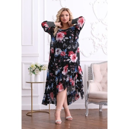 Female dress, size 52, black color-3