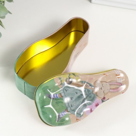 Casket Metal "Hare - Musician" 14.5x7x5 cm-3