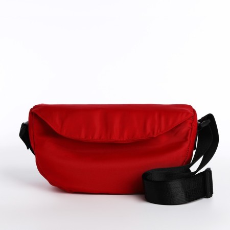 Youth bag with zipper, red color-1