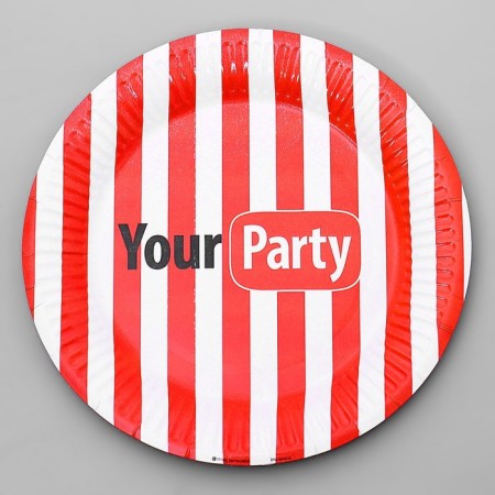 Disposable paper plate "Your Party", 18 cm-2