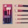 A set of makeup brushes "Pencil", 5 objects, purple/pink color