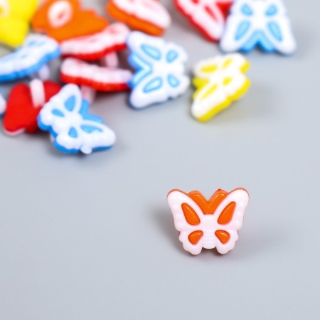 A set of buttons of decorative plastic "Butterfly" set of 20 pcs 1.5x1.5 cm mix-1
