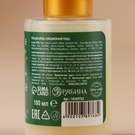 Shower gel, 100 ml, aroma of cinnamon rolls, Ural Lab-3