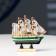 Souvenir Small Small Small Shipimore, Boys green with a white strip, white sails, 3 × 10 × 10 cm