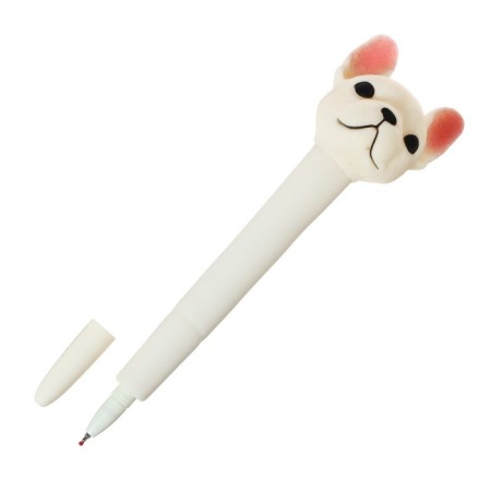 Gel-ghost pen, blue rod, soft case, bulldog mix-4