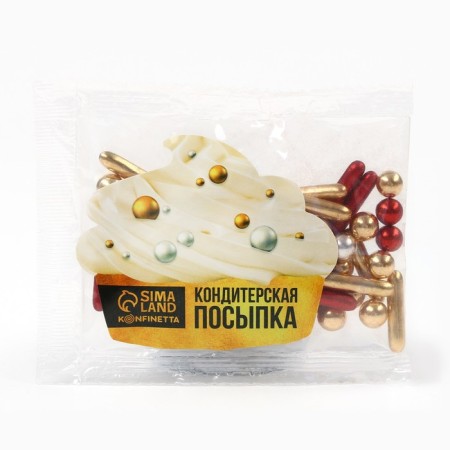 Sprinking confectionery: gold, red, silver, 25 g.-1