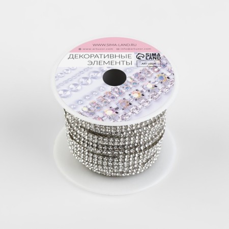 Thermocleic rhinestones, width - 7 mm, 4.5 ± 0.5 m, silver color-2