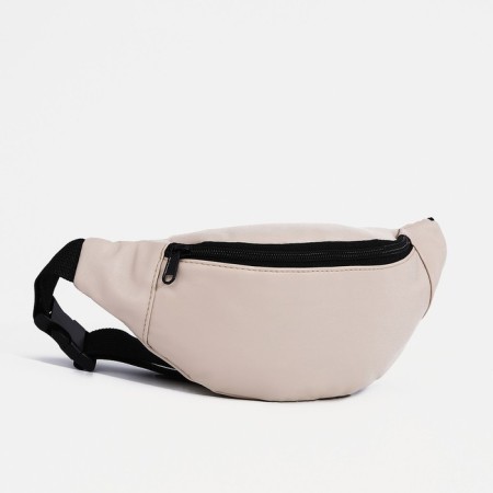Lightning waist bag, external pocket, beige color-1