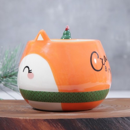 New Year! New Year's ceramic mug "Happiness in tangerines", 400 ml-2