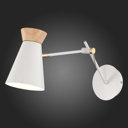 Wall lamp EVOLUCE. Sle1252-501-01. Alfeo. 1x60 W, E27, 12x30 cm, white color, golden-3