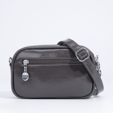 Bag Cross-Bodi with a zipper, gray color