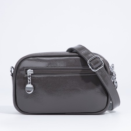Bag Cross-Bodi with a zipper, gray color