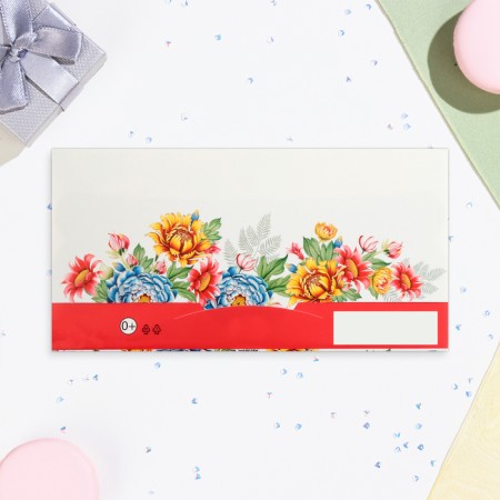 Money envelope "Congratulations!" flowers, embossing, 16.5 x 8.5 cm-2