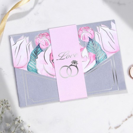 Invitation in the color envelope for the wedding "Happy moment", 15 x 10 cm.-2