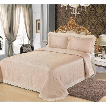A set with a veil "Francesca", size 240x260 cm, 50x70 cm - 2 pcs, pink color