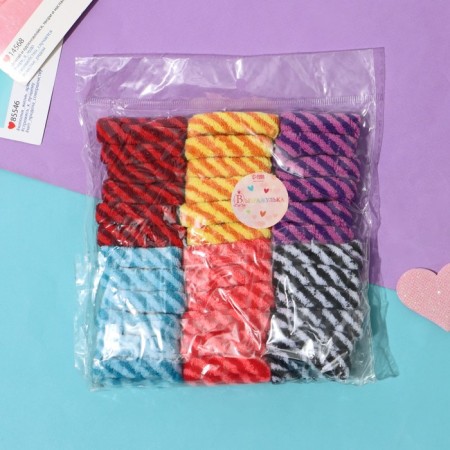 Hair elastic band "Mahrushka" (set of 36 pcs) stripes, 5 cm, mix-1