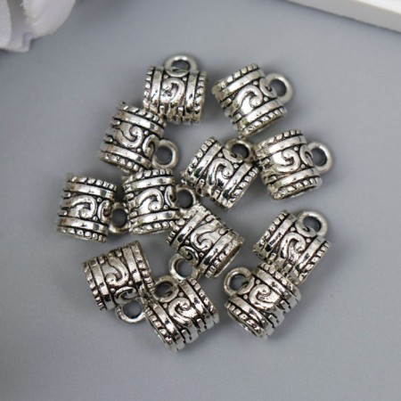 Bale (holder of d/kulon) Metal d/creativity "Maya" silver G101B607 1.1x0.8 cm-2