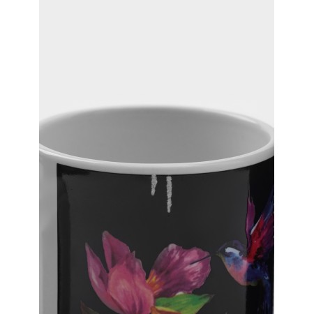 Mug - chameleon ceramic share "hummingbird", 350 ml, white color-12