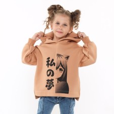Sweatshirt for girls, sandy color, height 104 cm