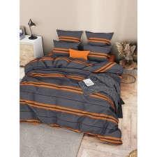 Bed linen with a sheet on an elastic band 2 oh orange, size 180x200 cm, 175x215 cm, 50x70 cm - 2 pcs