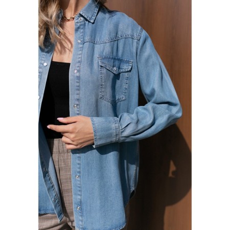 Female shirt, size 54, blue color-2