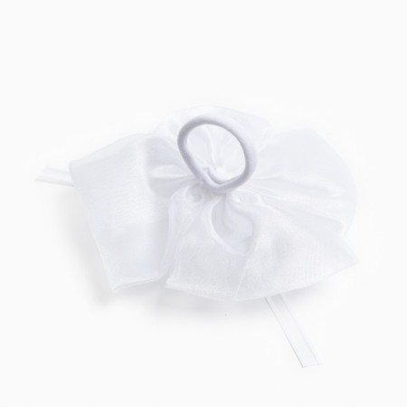 Outlet. Bant for hair on elastic band, white, 13x15 cm, kitty Marie-3