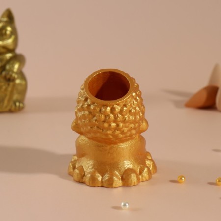 Buddha stand for incense 5.5x6.5x7 cm golden-3