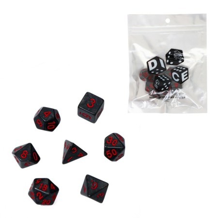A set of cubes for D&D (Dungeons and Dragons, DND) "Game time", Series: D&D, 7 pcs, gray