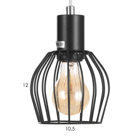 Suspension lamp "Loft" 1x25W E27 Black 12x116x11-5