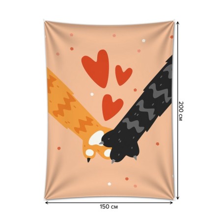 Decorative panel with photo printing "Come on a paw", vertical, size 150x200 cm-1