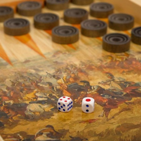 Board game 3 in 1 "Borodino": chess, checkers, backgammon, board wood 50 x 50 cm-9