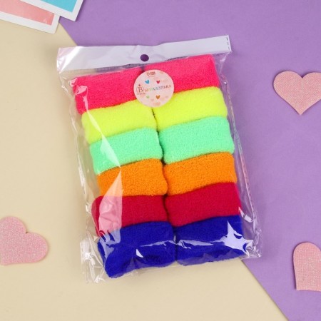 Hair elastic band "Tm -Mahrushka" (set 12 pcs) maxi, 4 cm, mix