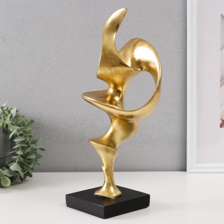 Souvenir Polystone "Abstraction. Frozen of Fire" gold 17.5x10x33 cm-3