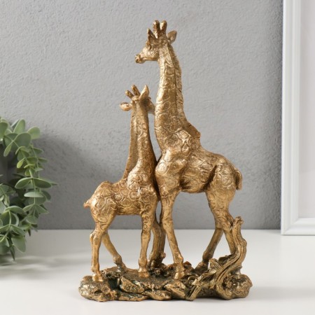 Polystone souvenir "Giraffe with cub" 27x7.5x18 cm-2