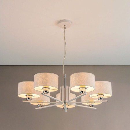Suspended chandelier Citilux "Tilda" CL469170, 76x76x30 cm, 7x75W, E27, white color-1