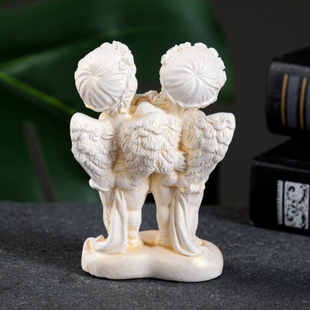 Figure "Angels with a bouquet of roses on the heart" gilding, 10x7x4cm-2