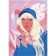 Diamond mosaic with a complete filling on the subframe "Girl in the cap", 20 × 30 cm