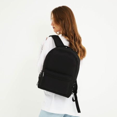 School textile school with side ribbons, 38x29x11cm, black color, lightning department-6