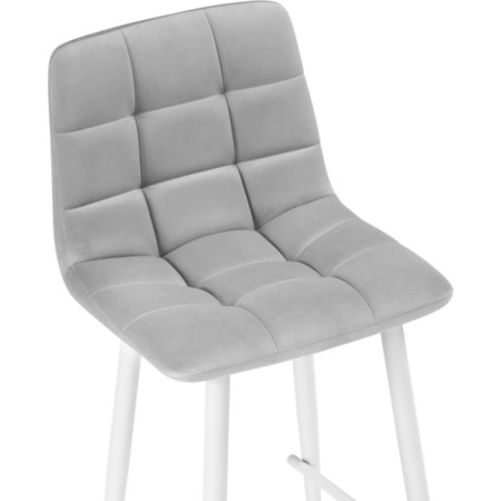 Baric stool for metal/velor, white/gray 43x42x93 cm-4