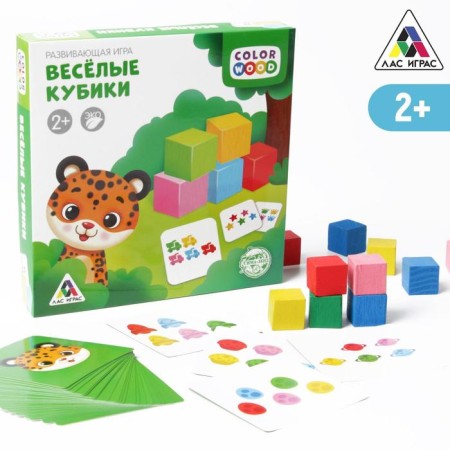 Board game "Funny Cubes" with wooden investments