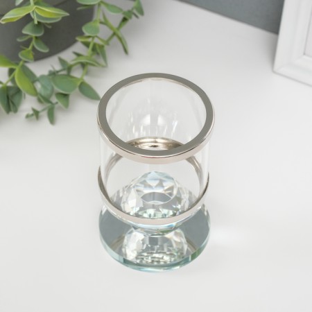Glass of Glass for 1 candle "Cup on Crystal" Transparent 11x7x7 cm-2